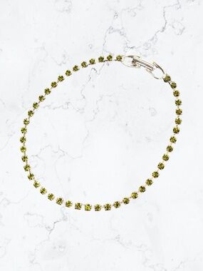 Olive Green Swarovski Crystal Tennis Bracelet
